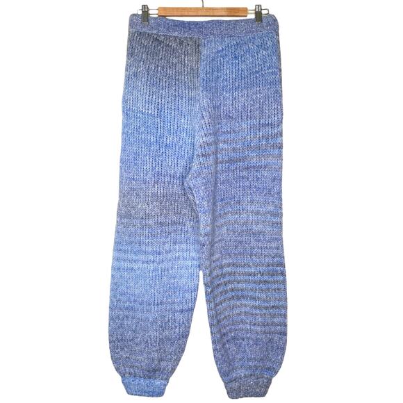 LoveShackFancy Blue Horizon Ombré Stripe Knit Wool Alpaca Blossom Pants Joggers - Picture 3 of 8